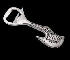 Carved Axe Bottle Opener In Silver/Gold