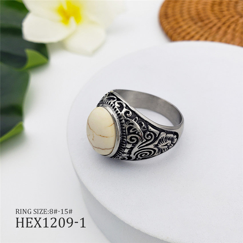 Oval Ring With A Stone In Different Colors