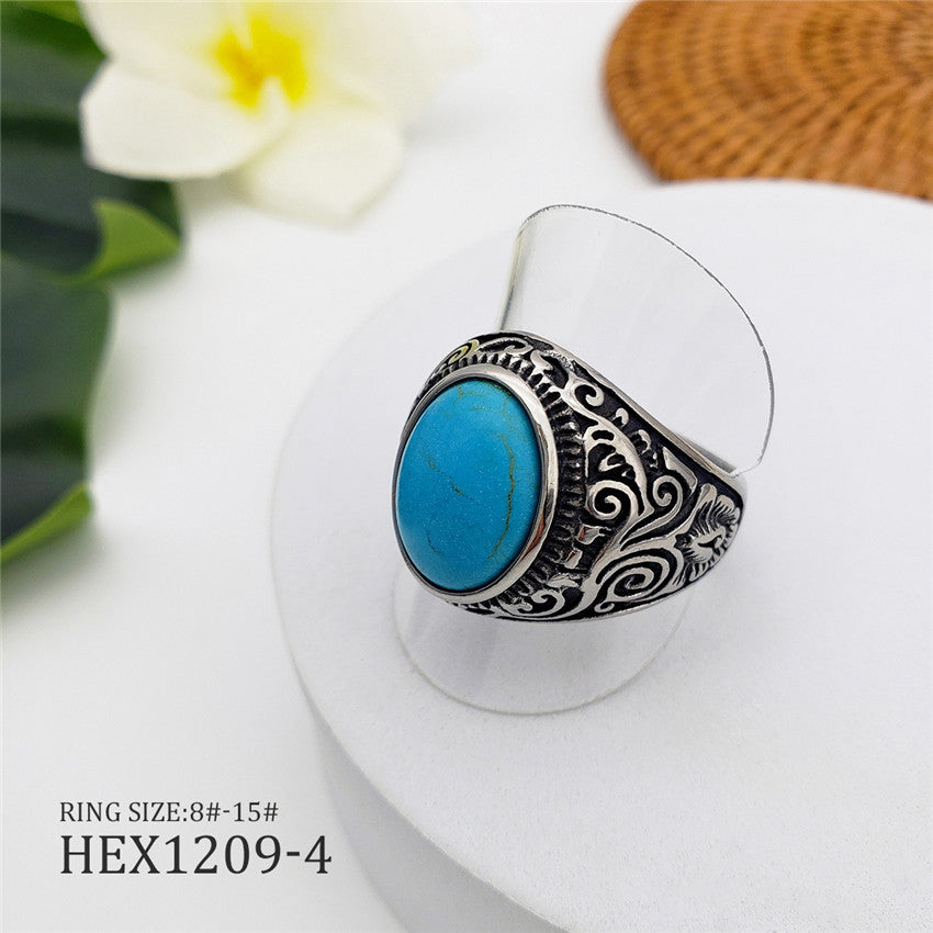 Oval Ring With A Stone In Different Colors