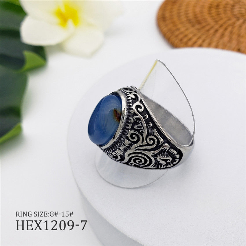 Oval Ring With A Stone In Different Colors