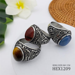 Oval Ring With A Stone In Different Colors