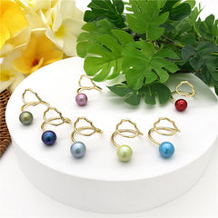 Wavy Ring With A Pearl In Different Styles And Colors