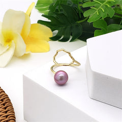 Wavy Ring With A Pearl In Different Styles And Colors