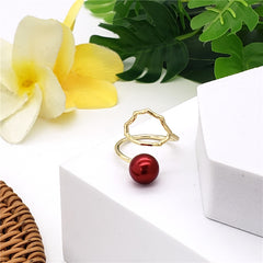 Wavy Ring With A Pearl In Different Styles And Colors