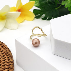 Wavy Ring With A Pearl In Different Styles And Colors