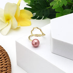 Wavy Ring With A Pearl In Different Styles And Colors