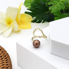 Wavy Ring With A Pearl In Different Styles And Colors