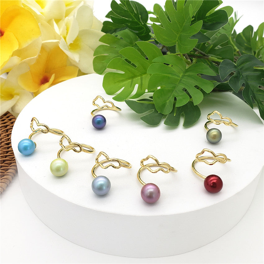 Wavy Ring With A Pearl In Different Styles And Colors