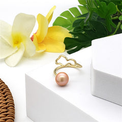 Wavy Ring With A Pearl In Different Styles And Colors