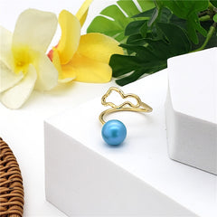 Wavy Ring With A Pearl In Different Styles And Colors