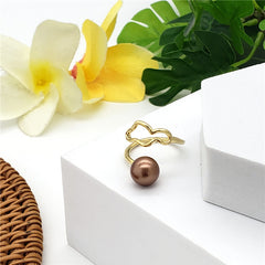 Wavy Ring With A Pearl In Different Styles And Colors