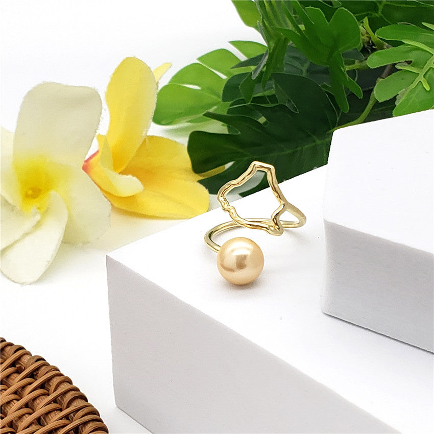 Wavy Ring With A Pearl In Different Styles And Colors