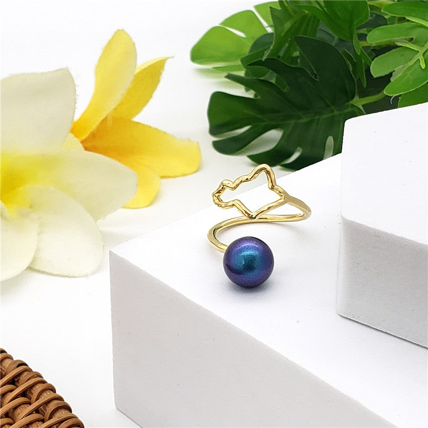 Wavy Ring With A Pearl In Different Styles And Colors