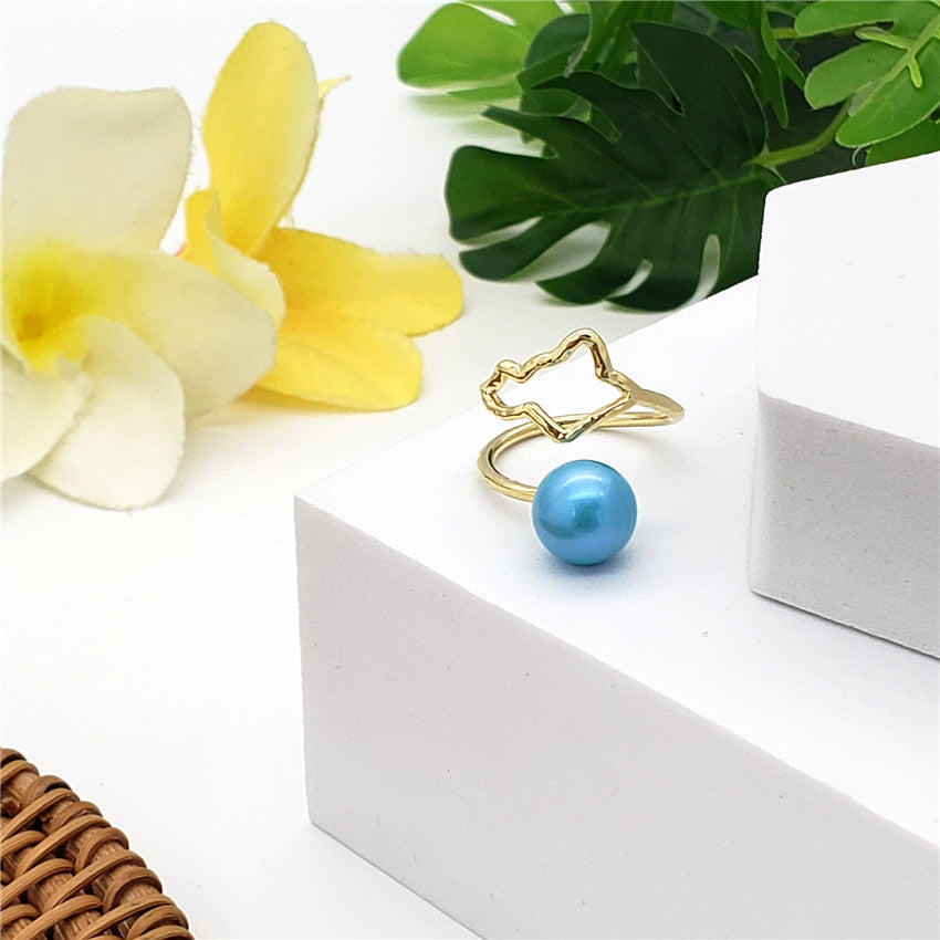 Wavy Ring With A Pearl In Different Styles And Colors