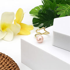 Wavy Ring With A Pearl In Different Styles And Colors