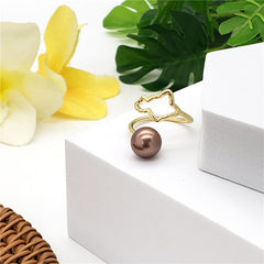 Wavy Ring With A Pearl In Different Styles And Colors