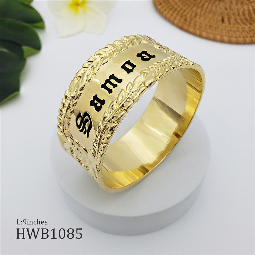 Hawaiian Carved Ring Engraved With "Samoa"