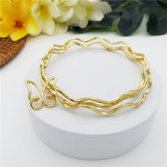 Triple Layers Wavy Bracelet With Different Charm Styles