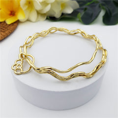 Triple Layers Wavy Bracelet With Different Charm Styles