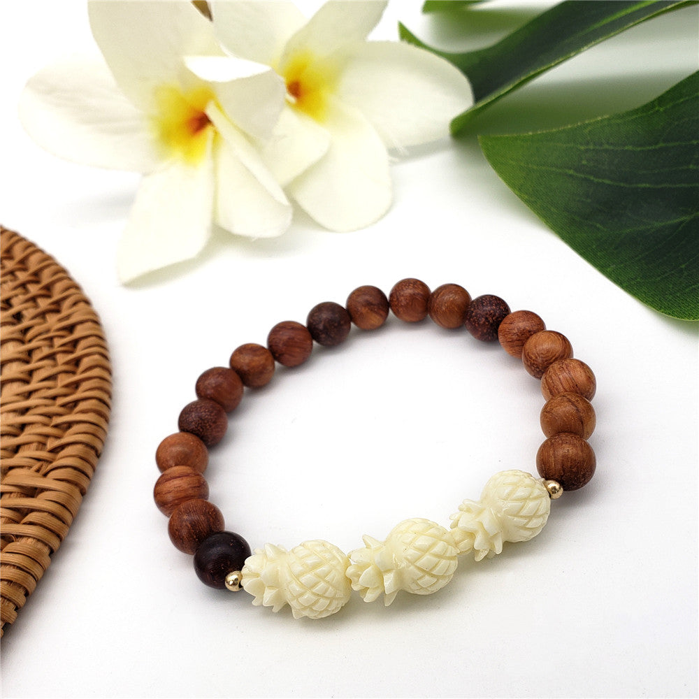 Hawaiian Bracelets In Different Colors With Golden And Ivory Color Beads