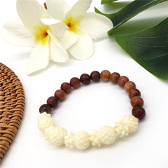 Hawaiian Bracelets In Different Colors With Golden And Ivory Color Beads