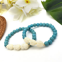 Hawaiian Bracelets In Different Colors With Golden And Ivory Color Beads