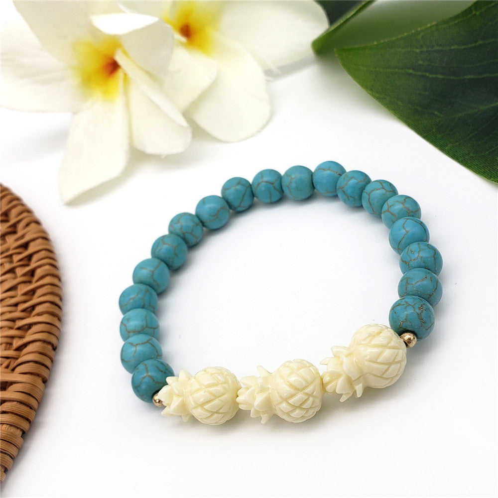 Hawaiian Bracelets In Different Colors With Golden And Ivory Color Beads