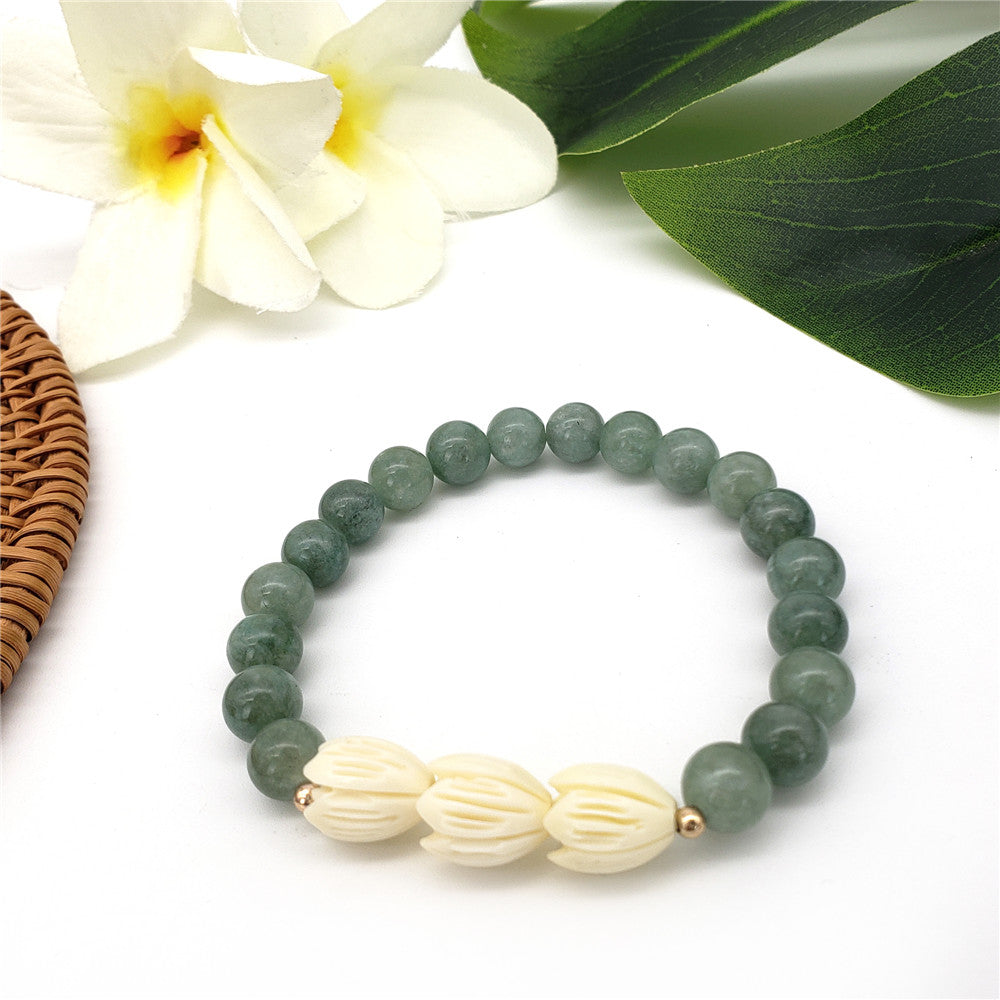 Hawaiian Bracelets In Different Colors With Golden And Ivory Color Beads