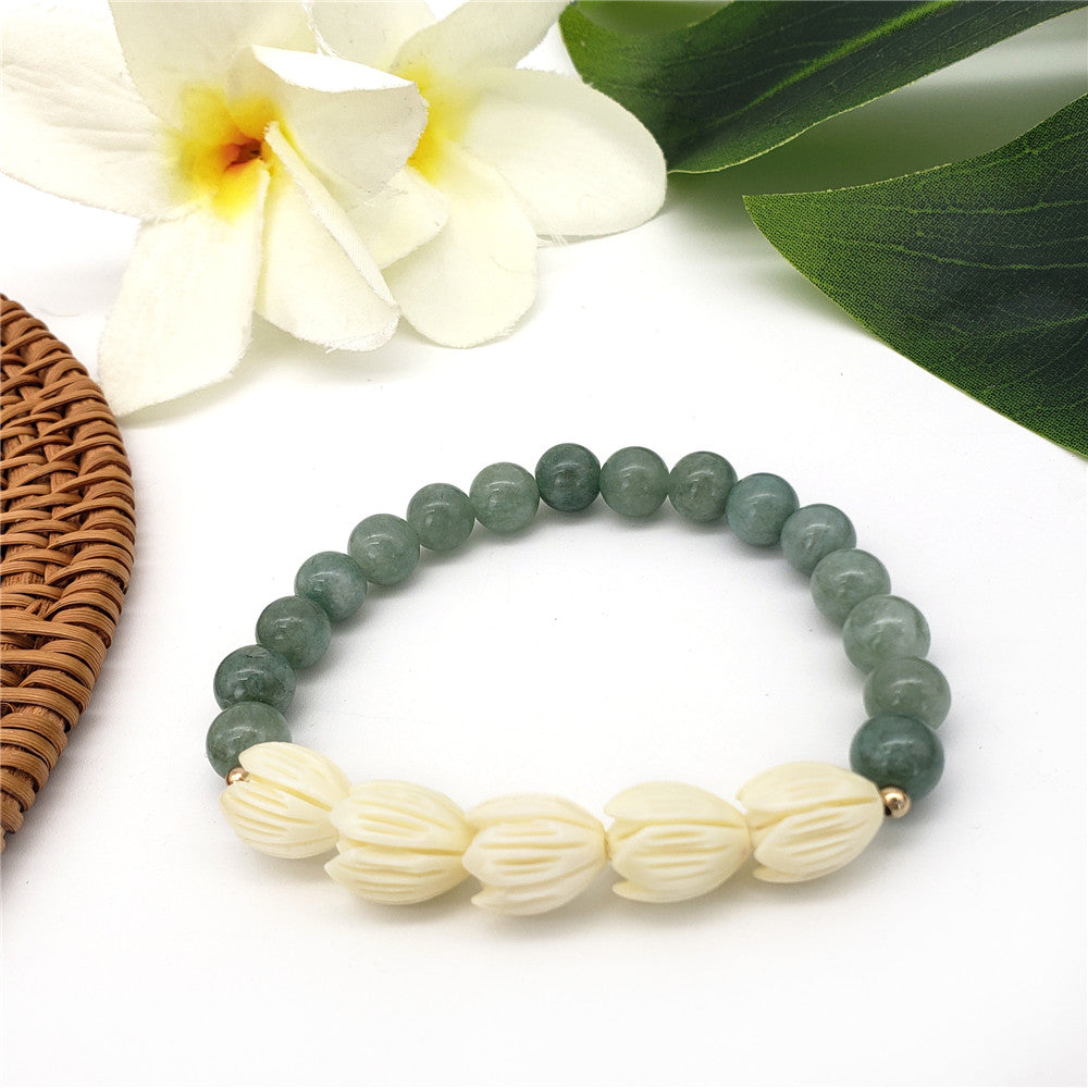 Hawaiian Bracelets In Different Colors With Golden And Ivory Color Beads