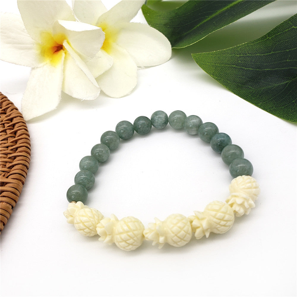 Hawaiian Bracelets In Different Colors With Golden And Ivory Color Beads