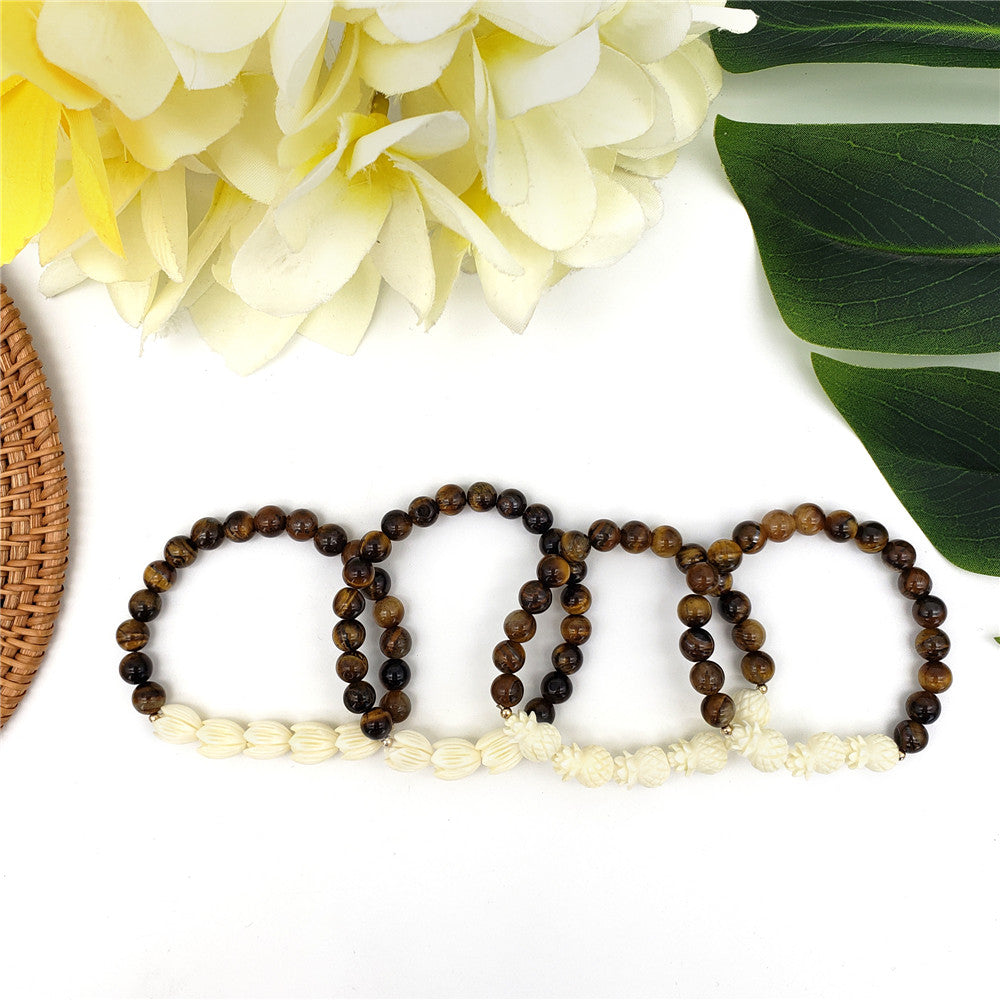 Hawaiian Bracelets In Different Colors With Golden And Ivory Color Beads