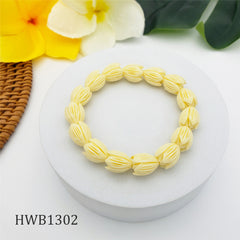 Hawaiian Ivory Color Pikake Flower Beads Bracelet In 2 Different Sizes