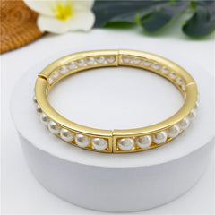 Row Pearl Bangle Bracelet In 2 Colors