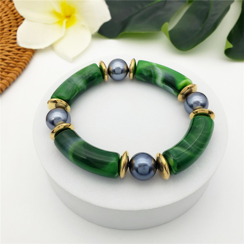 Jade Bar Petrol Pearl Bracelet In Different Colors