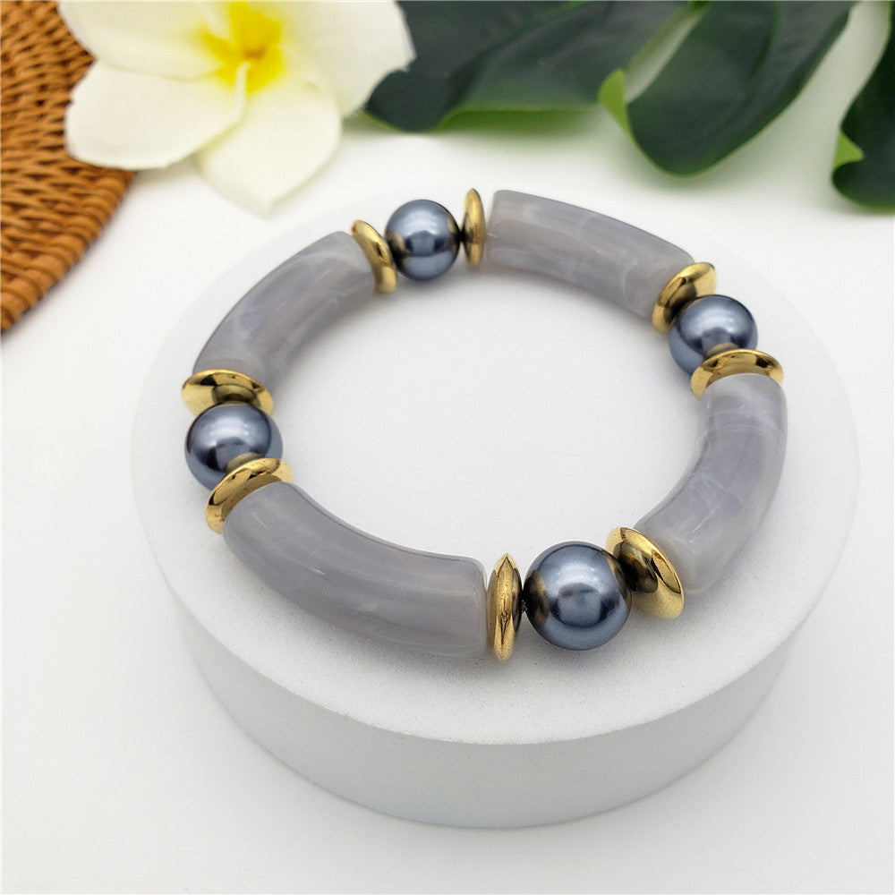 Jade Bar Petrol Pearl Bracelet In Different Colors