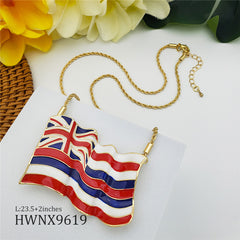 Flag Of Hawaii Pendant Necklace