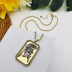 Spartan Helmet Pendant Necklace In Silver/Gold