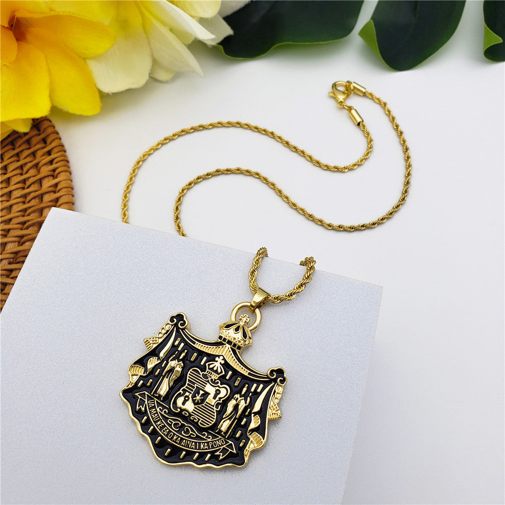 Kingdom Of Hawaii Coat Of Arms Necklace In 3 Colors