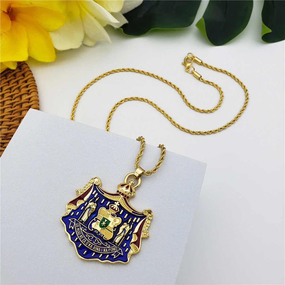 Kingdom Of Hawaii Coat Of Arms Necklace In 3 Colors