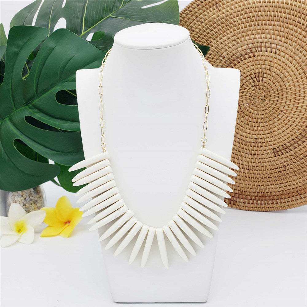 Hawaiian Ula Nifo Necklace With White Teeth In 2 Different Styles