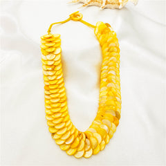 Fish Scale Shell Beads Necklace In Different Colors