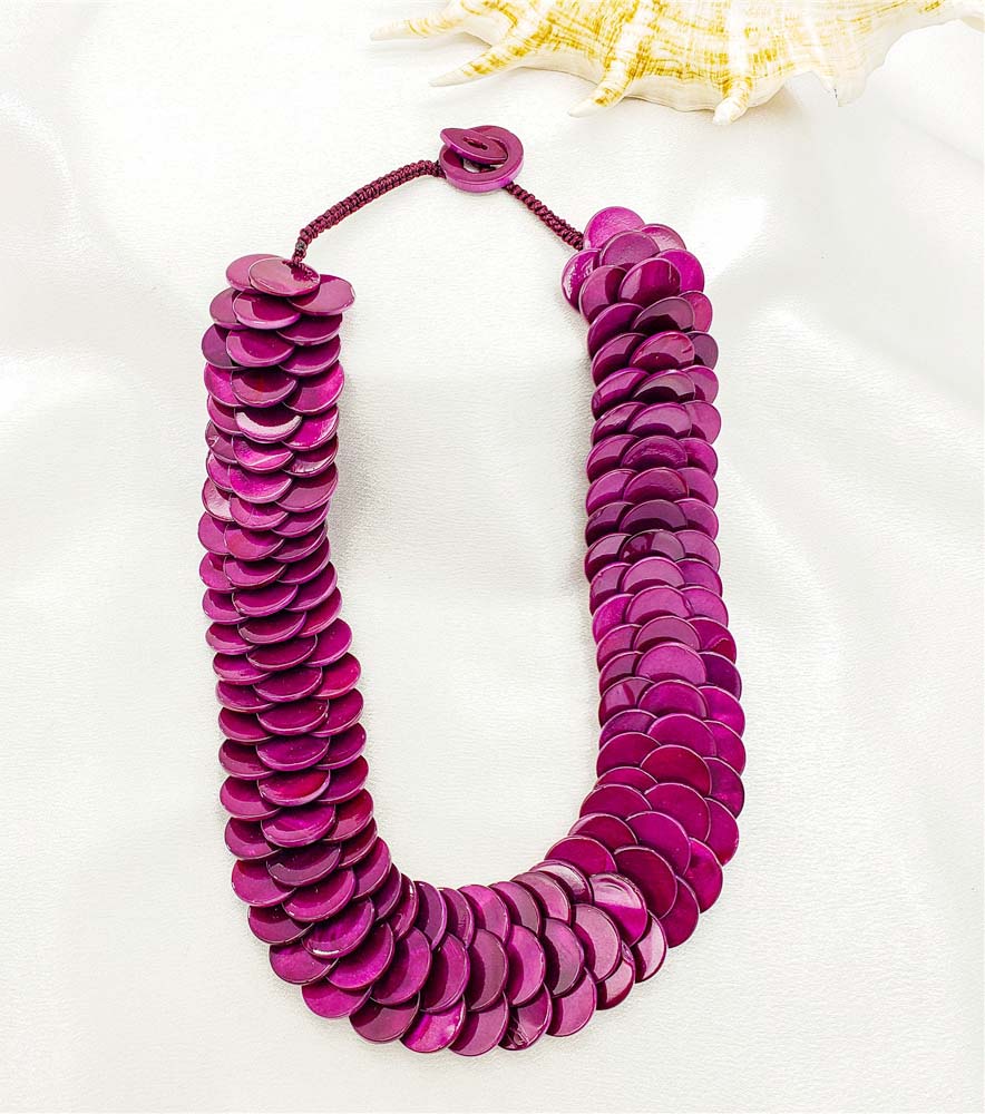 Fish Scale Shell Beads Necklace In Different Colors