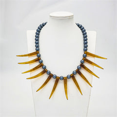 Hawaiian Ula Nifo Necklace In 2 Different Styles With Tiger's Eye Teeth