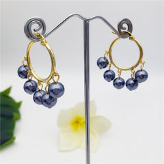 Gypsy Hoop Earrings Sustained With Pearls