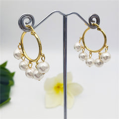 Gypsy Hoop Earrings Sustained With Pearls