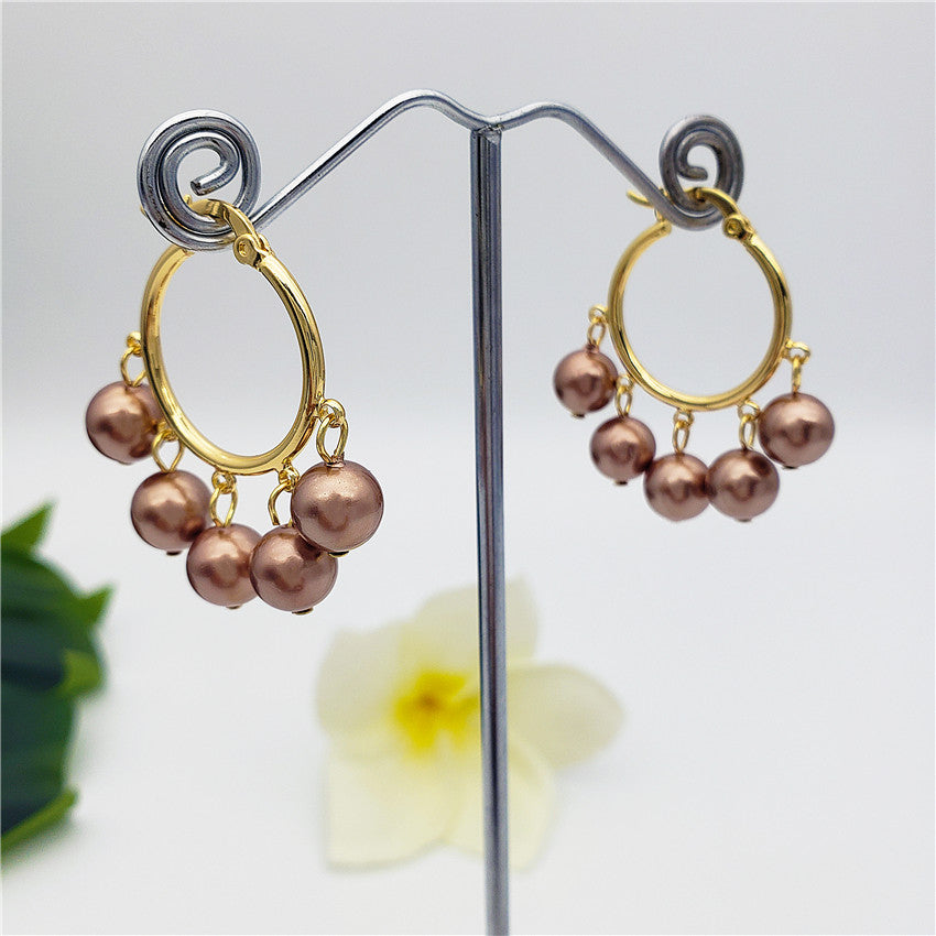 Gypsy Hoop Earrings Sustained With Pearls