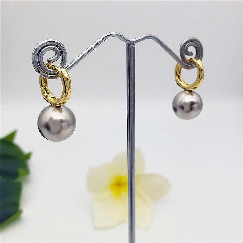 Pearl Hoop Circle Earrings In Different Colors