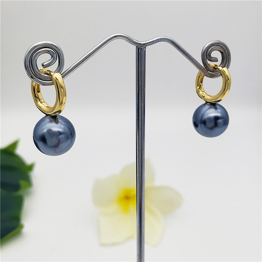 Pearl Hoop Circle Earrings In Different Colors