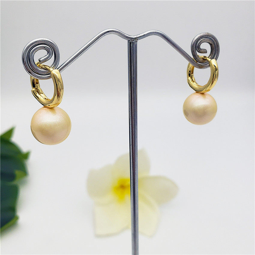 Pearl Hoop Circle Earrings In Different Colors