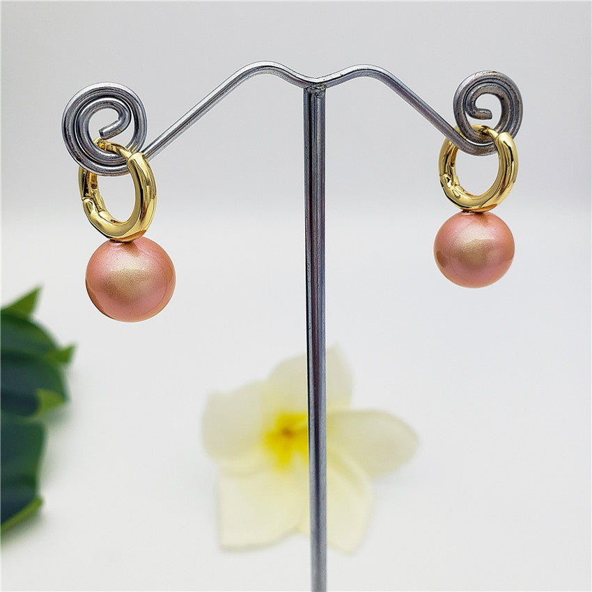 Pearl Hoop Circle Earrings In Different Colors